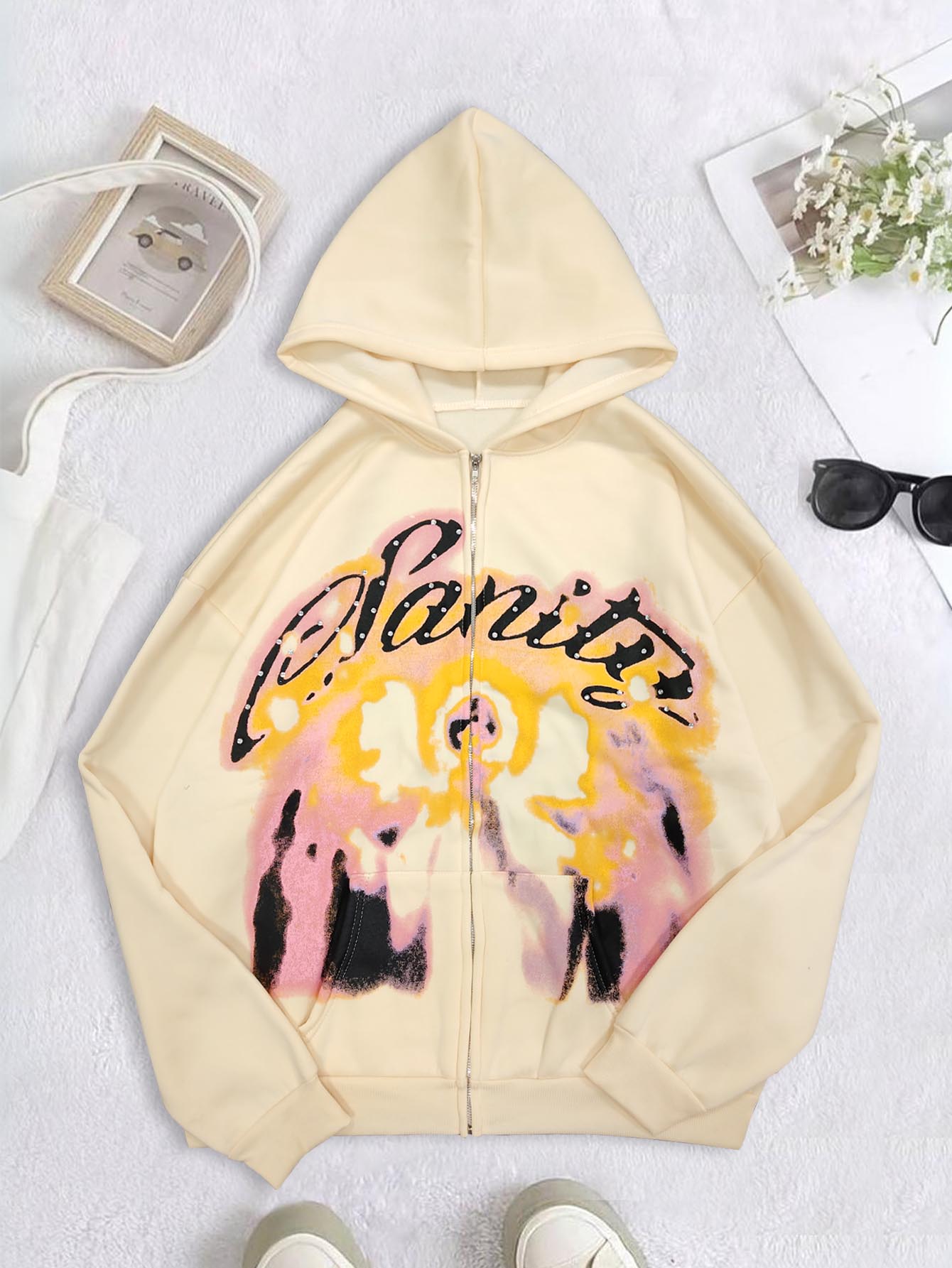 Vintage Zip Hoodie - เสื้อคลุมฮู้ดดี้สไตล์เรโทรอเมริกันสำหรับฤดูใบไม้ร่วงและฤดูหนาว ดีไซน์ไฮสตรีท ฮาราจูกุ สไตล์สตรีทแฟชั่น สำหรับผู้ชายและผู้หญิง