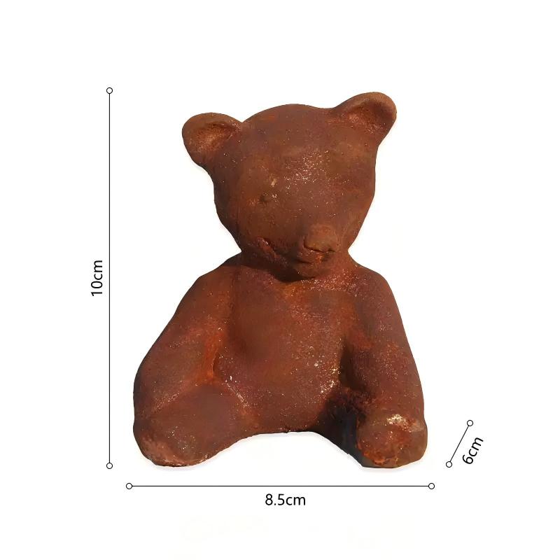Vintage Collectible Bears - ชุดรูปปั้นหมีเหล็กหล่อสไตล์วินเทจ 2 ชิ้น, รูปปั้นสัตว์ขนาดเล็กสไตล์วินเทจ, ของตกแต่งชั้นวางของสไตล์ฟาร์มเฮาส์, ของสะสมสำหรับตกแต่งบ้าน