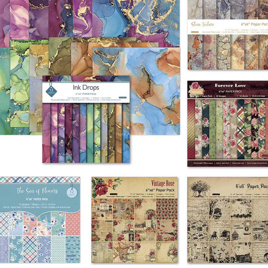 Vintage Collectible Magazines - 12แผ่นดอกไม้พิมพ์ Scrapbooking พื้นหลังกระดาษ Vintage ขยะสมุดบันทึกกระดาษแพ็ค Art
