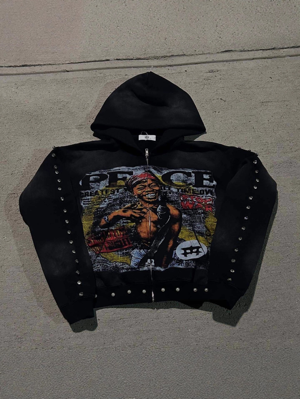 เสื้อฮู้ดดี้ฮิปฮอปสไตล์อเมริกั - Vintage Zip Hoodie บทวิจารณ์และราคา