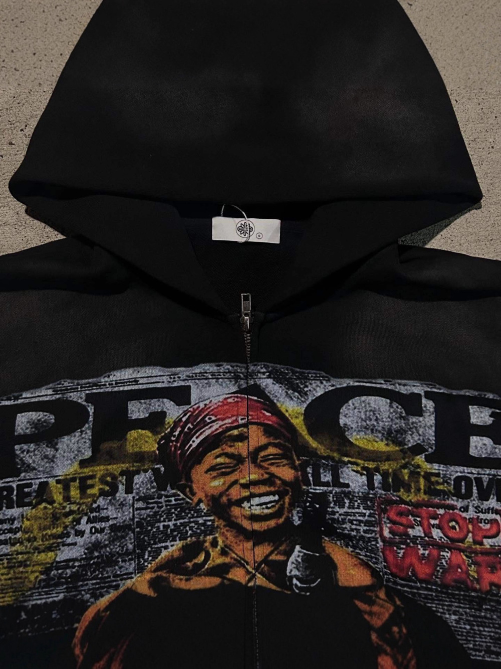 เสื้อฮู้ดดี้ฮิปฮอปสไตล์อเมริกั - Vintage Zip Hoodie บทวิจารณ์และราคา