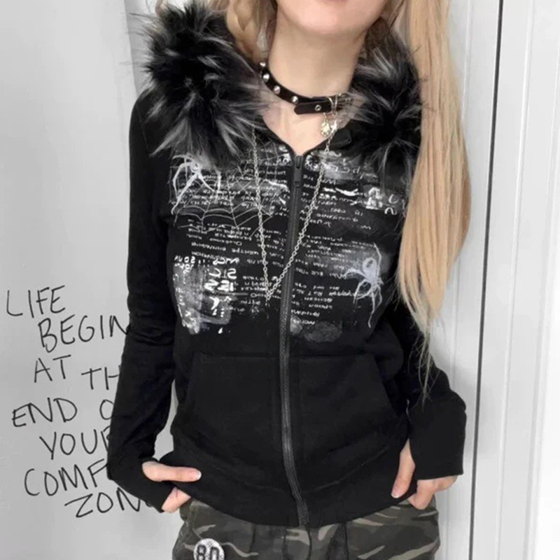 เสื้อโค้ทซิปสไตล์วินเทจประดับข - Vintage Zip Hoodie บทวิจารณ์และราคา