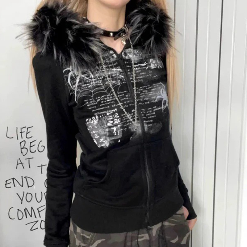 เสื้อโค้ทซิปสไตล์วินเทจประดับข - Vintage Zip Hoodie บทวิจารณ์และราคา