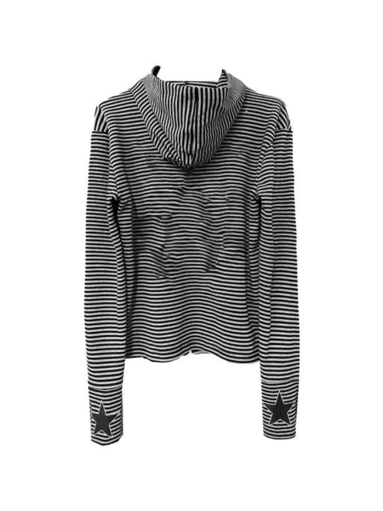 เสื้อฮู้ดดี้ลายทางสไตล์กอธิคสำ - Vintage Zip Hoodie บทวิจารณ์และราคา