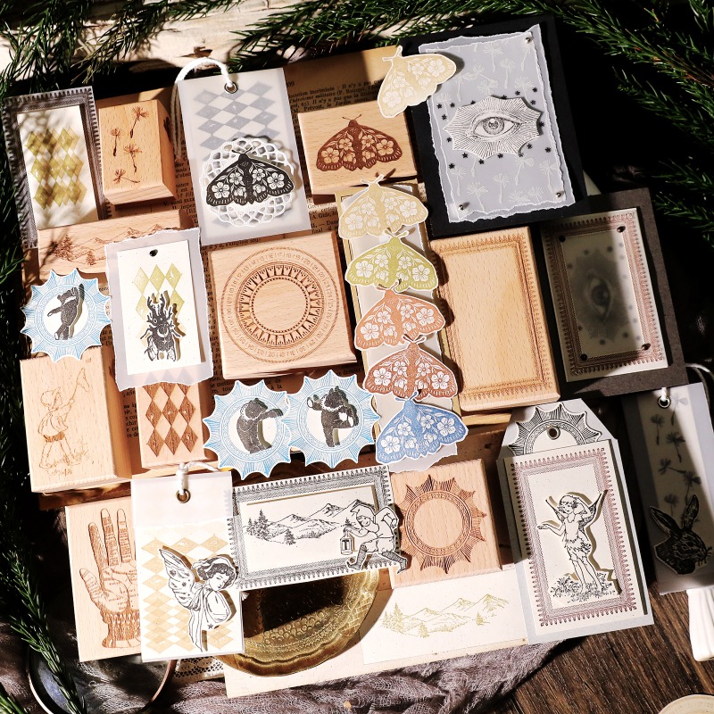 แสตมป์ยางลายไม้รูปสัตว์ ดอกไม้ - Vintage Collectible Stamps บทวิจารณ์และราคา