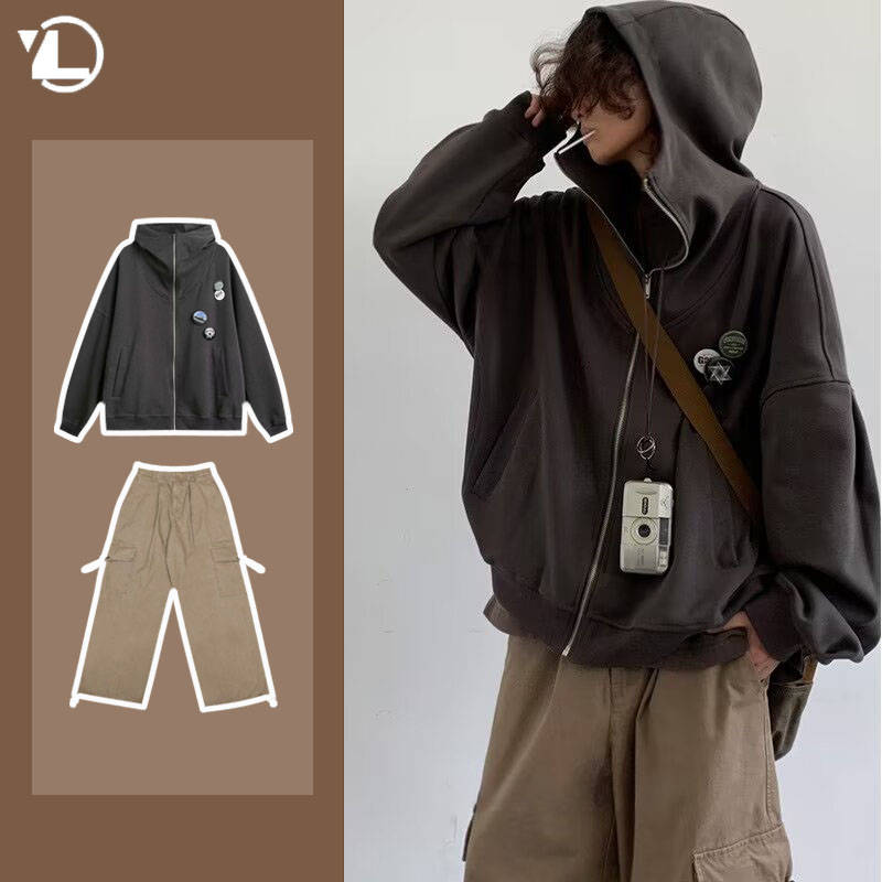ชุดลำลองแนววิทยาลัยสำหรับฤดูใบ - Vintage Zip Hoodie บทวิจารณ์และราคา