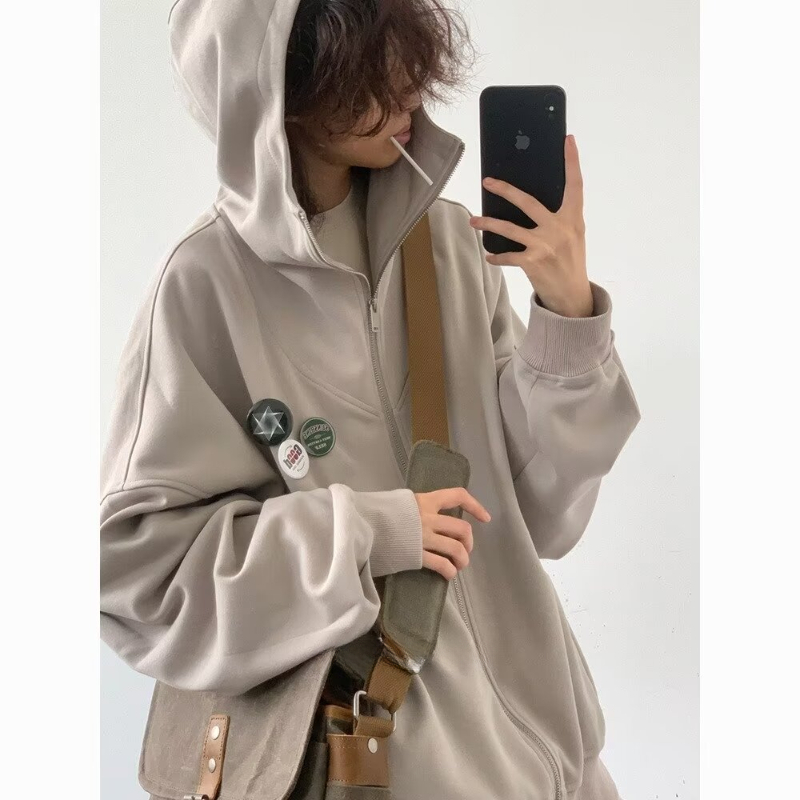 ชุดลำลองแนววิทยาลัยสำหรับฤดูใบ - Vintage Zip Hoodie บทวิจารณ์และราคา