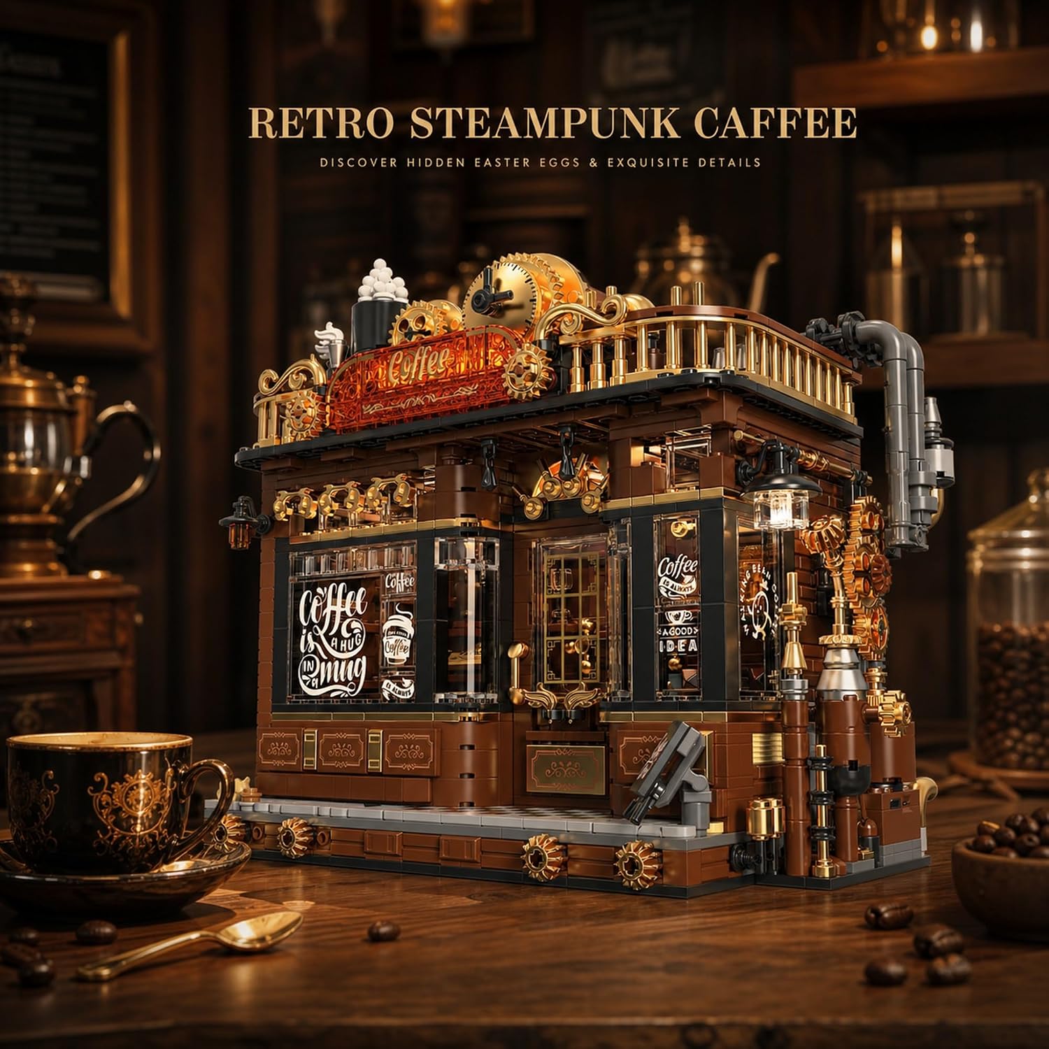 ชุดสร้างร้านกาแฟสไตล์สตีมพังค์ - Vintage Collectible Shop บทวิจารณ์และราคา