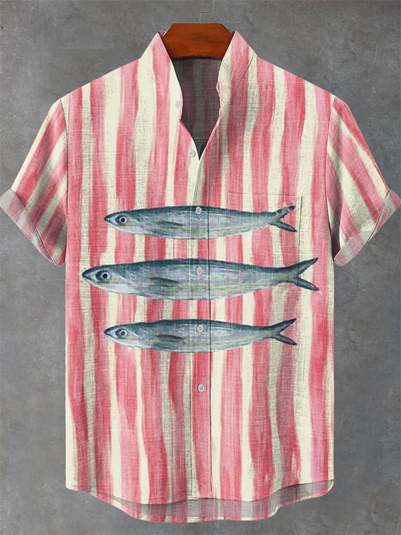 เสื้อเชิ้ตผ้าลินินแขนสั้นผู้ชา - Vintage Collectible Shop บทวิจารณ์และราคา