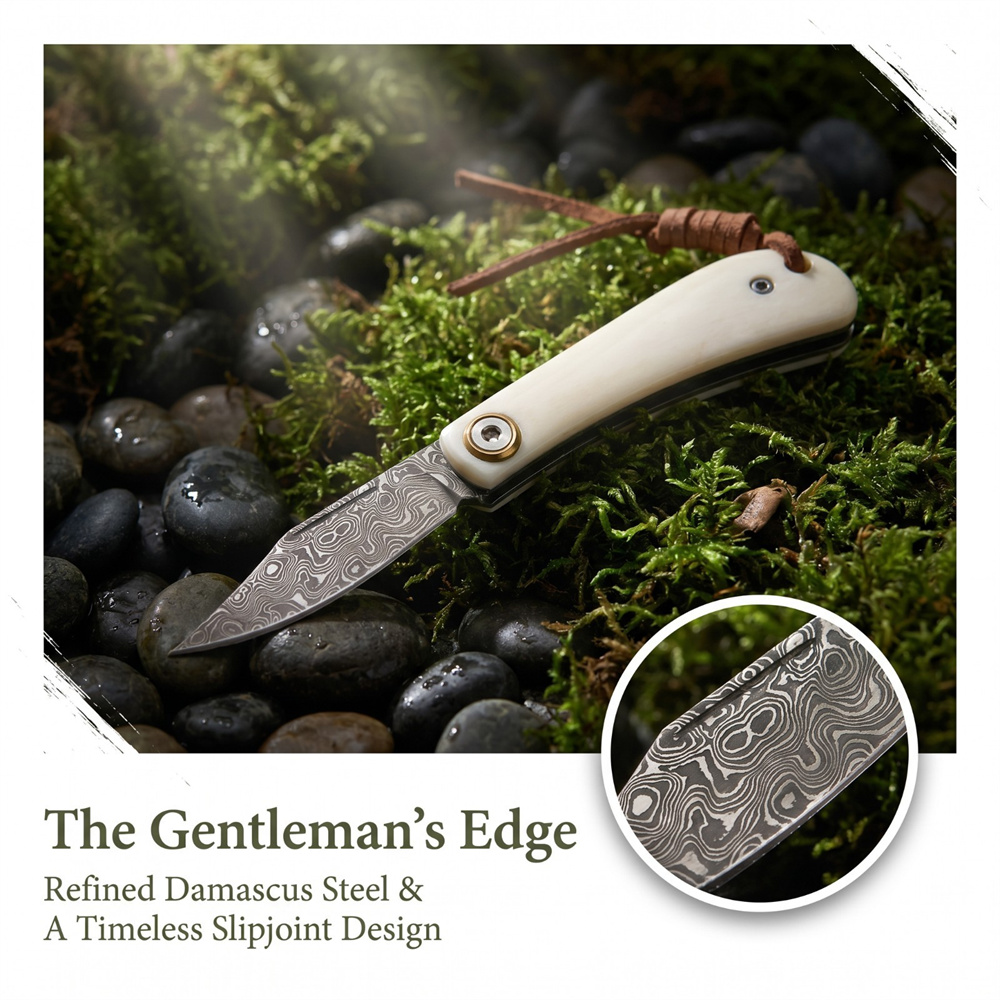 มีดพับดามัสกัส EDC วินเทจขนาดก - Vintage Collectible Knives บทวิจารณ์และราคา