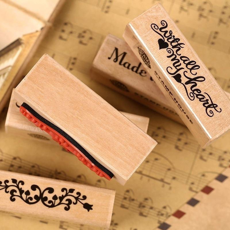 วินเทจแถบแสตมป์ยางไม้เด็กDIYแฮ - Vintage Collectible Stamps บทวิจารณ์และราคา