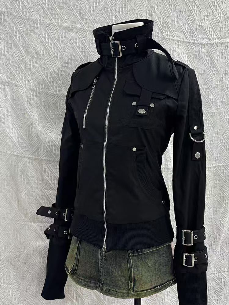 เสื้อฮู้ดดี้ทรงสลิมสีดำสไตล์โก - Vintage Zip Hoodie บทวิจารณ์และราคา