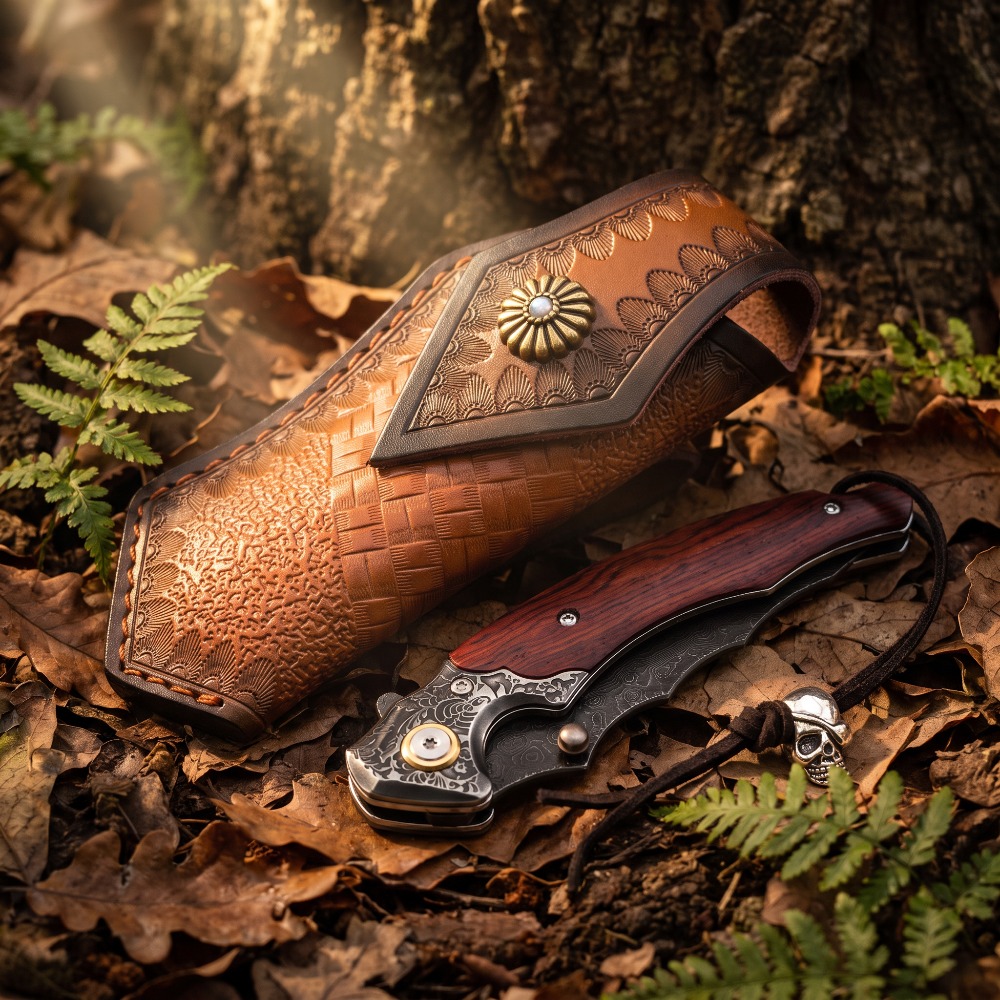 มีดพับลายดามัสกัสแกะสลักสไตล์ว - Vintage Collectible Knives บทวิจารณ์และราคา