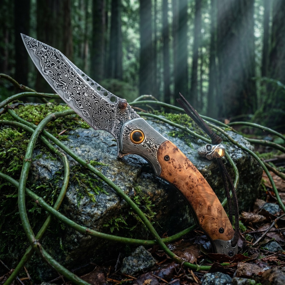 มีดพับลายดามัสกัส ความแข็งสูง  - Vintage Collectible Knives บทวิจารณ์และราคา
